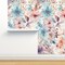 Watercolor Boho Wildflowers Floral Hand Painted Dahlia Modern Flowers Custom Pre-pasted Wallpaper by Spoonflower Pre-Pasted Wallpaper 2FT Wide